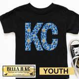 YOUTH KC Baseball Kansas City Block KC with Crowns Tee or Sweatshirt