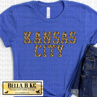 KC Baseball Leopard Kansas City Tee or Sweatshirt