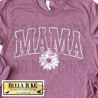 Mom/Mama - MAMA Outline with Flower Tee