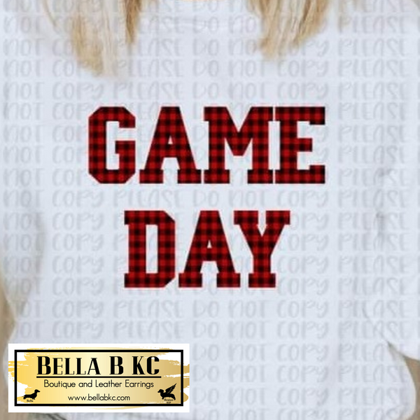 Game Day Red and Black Buffalo Plaid Tee or Sweatshirt