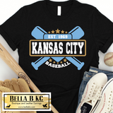 KC Baseball Kansas City Light Blue Bats Tee or Sweatshirt
