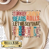 Fall - Turkey Gravy Beans Casserole on Tshirt