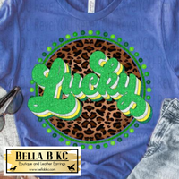 St. Patrick's Day Lucky Leopard Circle Tee