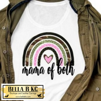 Mom/Mama - Mama of Both Pink & Camo Rainbow Tee