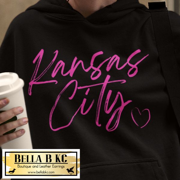 Kansas City Pink Marker with Heart Tee or Sweatshirt