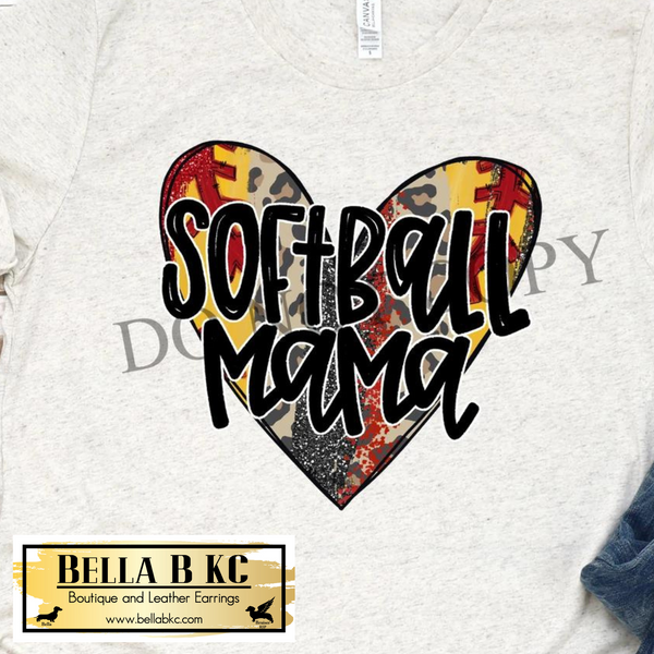 Softball - Softball Mama Heart Tee or Sweatshirt