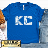 KC Baseball Grunge KC Tee or Sweatshirt on Blue