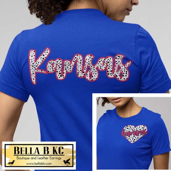 Kansas KU Script Dalmatian Tee or Sweatshirt