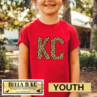 YOUTH Leopard KC on Red T-Shirt or Sweatshirt