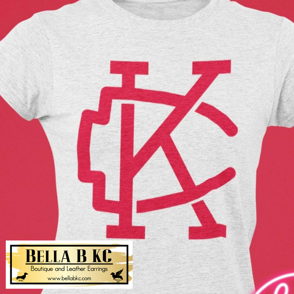 Red Interlocked KC Gray Tee or Sweatshirt