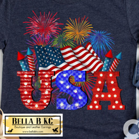 Patriotic - USA Flag Fireworks Tee