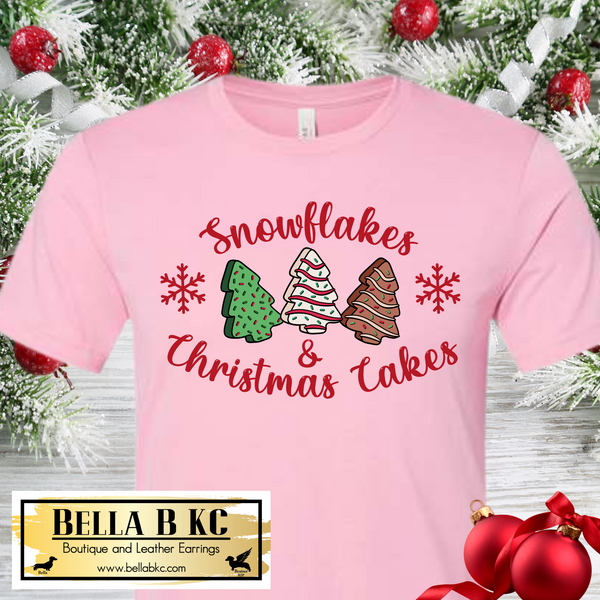 Christmas - Snowflakes and Christmas Cakes - Cake Tee or Sweatshirt