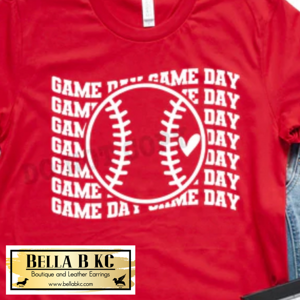 Baseball - Game Day Repeat White Print Tee