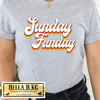 Kansas City Football Retro Script Sunday Funday Tee or Sweatshirt