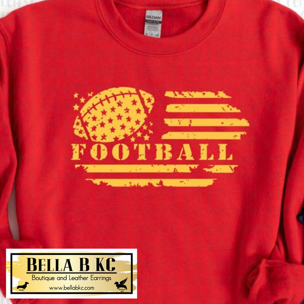Football - Grunge Flag Yellow Print Tee or Sweatshirt