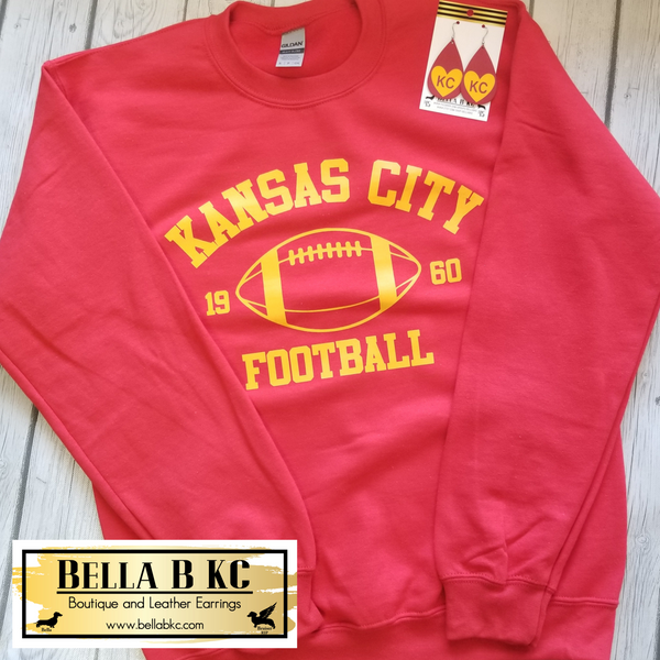 Kansas City Football 1960 on Red Tee or Sweatshirt