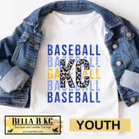 YOUTH KC Baseball Kansas City Leopard KC Repeat Tee or Sweatshirt
