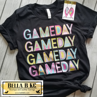 Colorful Game Day Tee on Black