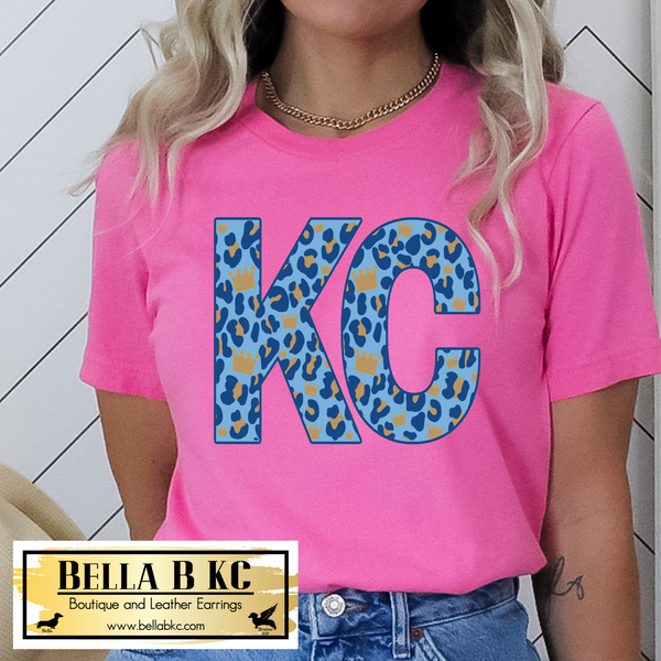 KC Baseball Kansas City Block KC with Crowns Tee or Sweatshirt