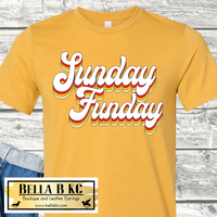 Kansas City Football Retro Script Sunday Funday Tee or Sweatshirt