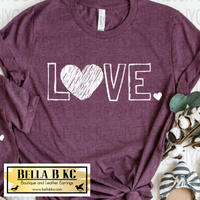 Valentine - Love with Heart Tee or Sweatshirt