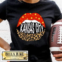 Kansas City Football Leopard Lips Tee or Sweatshirt