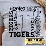 School Spirit - Tigers Typography Black Print Tee