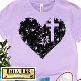 Faith - Distressed Heart with Cross Tee