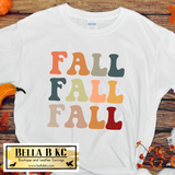 Fall - Fall Fall Fall Retro Repeat on Tshirt or Sweatshirt