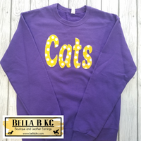Blue Springs Spirit Wear - Cats Purple Crew Sweatshirt