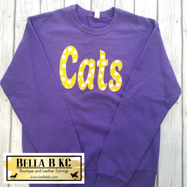 Blue Springs Spirit Wear - Cats Purple Crew Sweatshirt