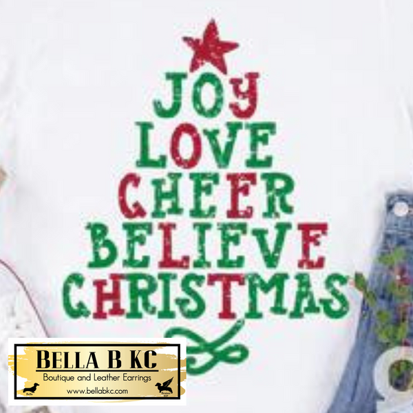 Christmas - Joy Love Cheer Tee or Sweatshirt