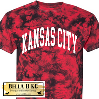 Kansas City Football Athletic Arched Black/Red Dyed Tee