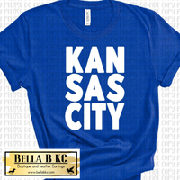 KC Baseball KAN SAS CITY Tee or Sweatshirt on Blue