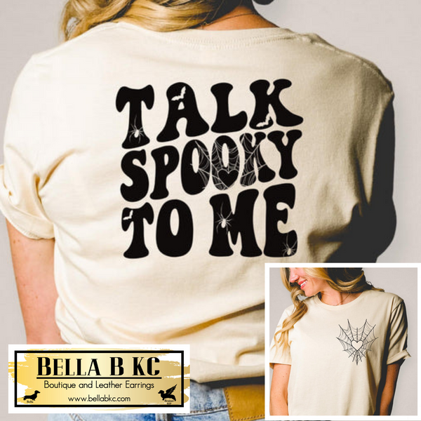 Halloween - Retro Talk Spooky To Me Black Print Tee