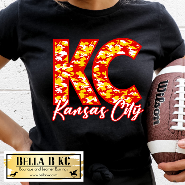 Kansas City Football KC Red & Yellow Camo *BBKC Exclusive* Tee or Sweatshirt