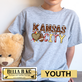 YOUTH Kansas City Football Doodle Art Tee or Sweatshirt