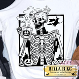 Halloween - Skeleton Drinking Coffee Tee