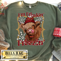 Christmas - Cow - I'm Freakin Freezin Tee or Sweatshirt