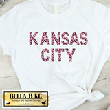 Valentine - Pink Leopard Kansas City Tee or Sweatshirt