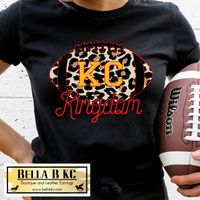 Kansas City Football KC Kingdom Leopard Football Tee or Sweatshirt