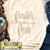 Faith - Faith Over Fear Faux Gold Glitter Tee