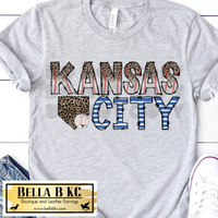 KC Baseball Leopard Kansas City Doodle Tee or Sweatshirt