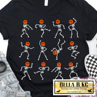 Halloween - Dancing Skeletons with Pumpkin Head Tee or Sweatshirt