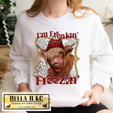 Christmas - Cow - I'm Freakin Freezin Tee or Sweatshirt