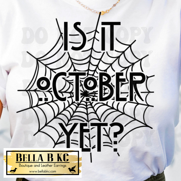 Halloween - Is it October Yet Spider Web Black Print Tee