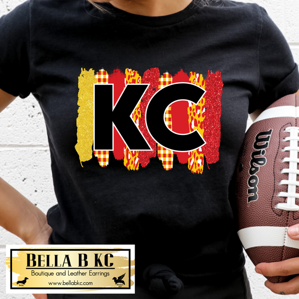 Kansas City Football KC Red & Yellow Brushstrokes *BBKC Exclusive* Tee or Sweatshirt