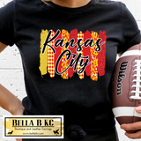 Kansas City Football KC Script Red & Yellow Brushstrokes *BBKC Exclusive* Tee or Sweatshirt