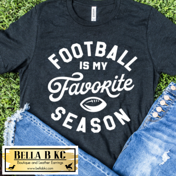 Football - Football is my Favorite Season White Print Tee