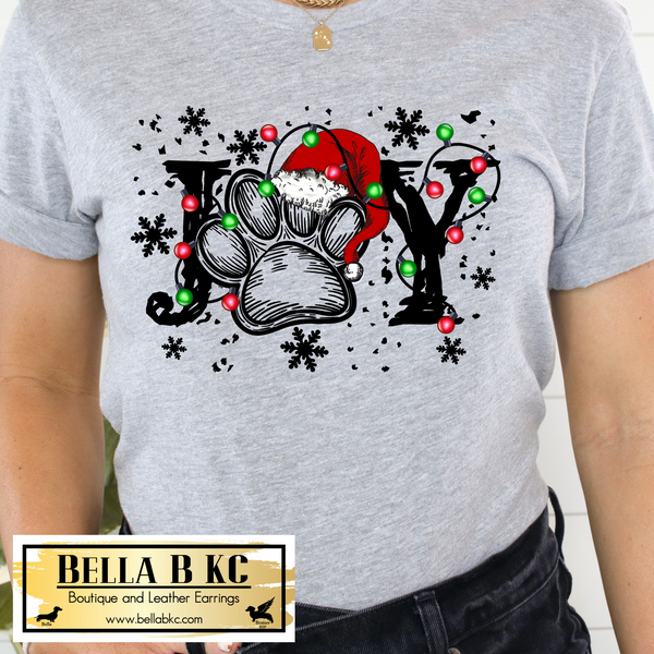 Christmas - Joy Paw Print Tee or Sweatshirt